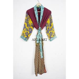 Robe kimono d'été en soie style vintage à manches 3/4 pour femmes, élégante et décontractée, tenue de nuit bohème à prix de gros - Product Image 1