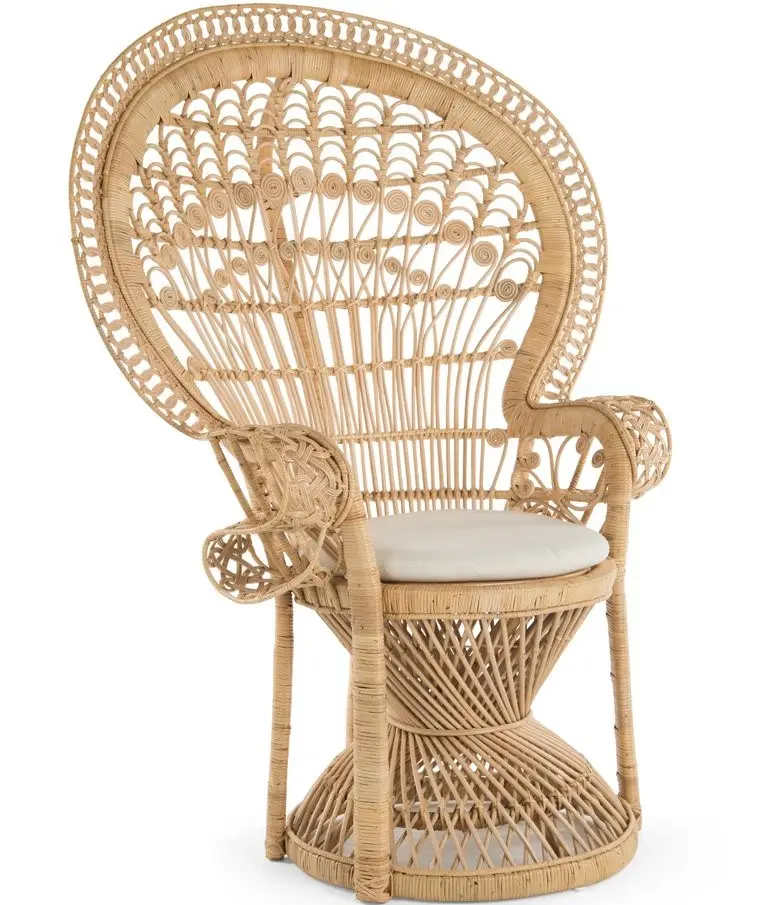 Cadeira king exterior feita de rattan, móveis em rattan para decoração de casa durável