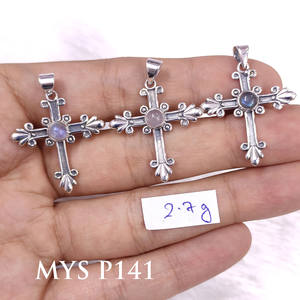 จี้เงินแท้ 925 รูปทรงกางเขน งานฝีมือประณีต ราคาขายส่งจำนวนมาก คุณภาพสูง เครื่องประดับเงินสำหรับผู้หญิง - Product Image 3