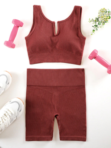 Conjuntos de ropa de entrenamiento Abel para mujer, ropa de gimnasio para Fitness, Top deportivo de manga larga, mallas elásticas altas, pantalones cortos, conjuntos de Yoga - Product Image 2