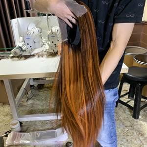 Perruques en cheveux humains lisses à la mode Extensions frontales en dentelle transparente des vendeurs de cheveux vietnamiens bruts - Product Image 2