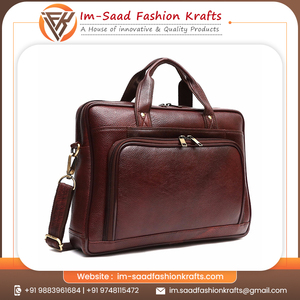 Handcrafted Men's and Women's Office Portfolio <b>Laptop</b> <b>Bags</b> Fashionable Genuine <b>Leather</b> Accessory - Product Image 5
