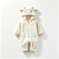 Combinaison bébé en polaire personnalisée avec capuche, costume de mouton pour nouveau-né, combinaison en peluche douce, combinaison de neige pour bébé