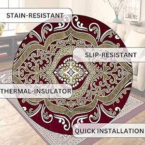 Alfombra de chenilla de 5x7 pies | Alfombra de terciopelo suave para sala de estar, salón y Dormitorio | Alfombra de suelo para el hogar | Designer Dari for Floor - Product Image 2