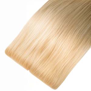 ผมต่อแบบเทปใสชนิดเรมี่แท้จากบราซิล # ผมตรงสีบลอนด์น้ำผึ้ง 18 เส้น - Product Image 1