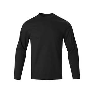Camisetas de manga larga para hombre de alta calidad 100% algodón personalizado cuello redondo talla grande ropa de gimnasio Color sólido precio al por mayor estilo informal - Product Image 5