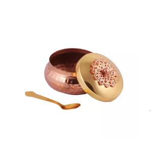 Bol de fruits secs en cuivre prix bol de service décoratif bol de fruits secs en gros avec couvercle en laiton pour petite taille - Product Image 6