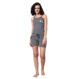 High Quality 2-Piece <b>Slip</b> <b>Shorts</b> Set for Ladies Cute Home Style Rod Ne Sleepwear and Lounge Wear on Sale for Spring Summer - Product Image 1