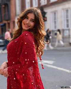 <b>Indian</b> Traditional Wear Soft Georgette <b>Fabric</b> with Embroidery Work and Real Mirror and Embroidery Work Lace Border Saree - Product Image 5