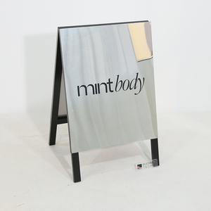 Panneau publicitaire miroir en acier inoxydable en forme de A pour trottoir, support extérieur pour enseigne de trottoir pour entreprises - Product Image 2