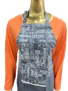 Delantal sin mangas personalizado de alta calidad al por mayor tela de lino y algodón estampada estilos de varios tamaños para uso en jardín y cocina cintura - Product Image 3