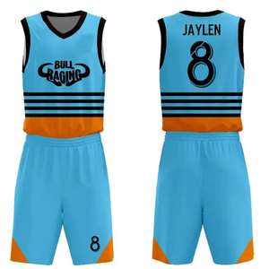 ชุดเสื้อเจอร์ซีย์บาสเก็ตบอลแบบระเหิดสำหรับผู้ชายผ้าโพลีเอสเตอร์100% ออกแบบได้ตามต้องการ - Product Image 1