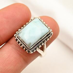 Tendance 925 argent Sterling Larimar pierres précieuses bague bijoux à la main en argent Boho Style bague bijoux pour femmes cadeau pour les filles - Product Image 2