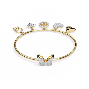 Fabulosa Pulsera de Moda con Dijes de Diamantes Cultivados en Laboratorio en Oro de 18K - Product Image 1