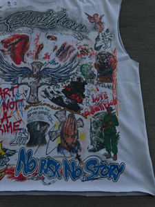 เสื้อกล้ามผ้าฝ้ายวินเทจสไตล์ทำสีซีดแบบย้อมกรด พิมพ์ลาย DTG ทรงโอเวอร์ไซส์ สตรีทแวร์ เสื้อยืดแขนกุด - Product Image 3