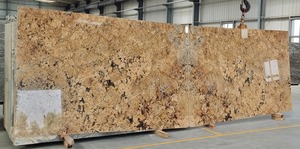 แผ่นหินแกรนิตสีทองอลาสก้าหนา20มม. ลายคลื่นสวยงามเคาน์เตอร์ครัวแผ่นหินแกรนิตคุณภาพสูง - Product Image 3