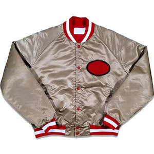 2025 chaqueta de bombardero impermeable de poliéster 100% de alta calidad con logotipo personalizado estilo callejero con diseño propio chaqueta universitaria de satén para hombres - Product Image 1