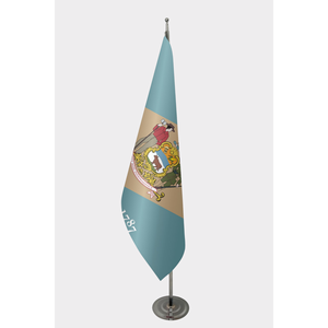 Drapeau de fanion d'intérieur personnalisé 3x5 pieds du Delaware avec impression numérique, mât en aluminium, matériau nylon/plastique, affichage de logo personnalisé - Product Image 1