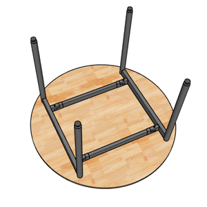 Mesa Redonda OMA IIHBOM215 de 120 cm, Diseño Minimalista, Fabricada en Madera de Caucho con Patas de Hierro - Product Image 3