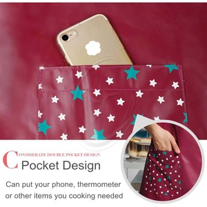 Customized PU Kitchen Oil and <b>Waterproof</b> <b>Aprons</b> for Women with Pockets for Cooking Washing - Product Image 4