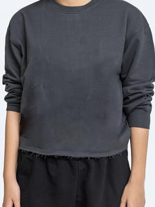 เสื้อสวมหัวโอเวอร์ไซส์สำหรับผู้หญิงผ้าฟลีซหนาแขนยาวล้างด้วยกรดเสื้อสวมหัวโอเวอร์ไซส์สำหรับฤดูใบไม้ร่วงฤดูหนาว - Product Image 2