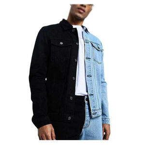 Chaqueta Vaquera de Hombre para Otoño/Invierno, Estilo Urbano, Corte Ajustado, Cuello Solapa, Color Sólido, Alta Calidad, Resistente al Viento, Reversible - Product Image 5