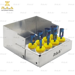 Kit de forets trephines pour implants dentaires, 8 pièces, manuel, en titane bleu, avec porte-fraise, qualité supérieure, garantie 3 ans - Product Image 2