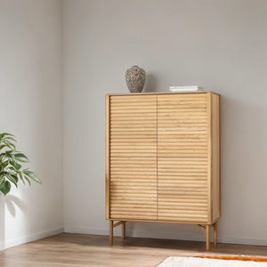 Armoire de cuisine moderne et écologique pliable en bois de manguier massif avec étagères et tiroirs pour meubles de cuisine - Product Image 1
