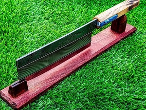 Couteau de chef en acier au carbone fait à la main personnalisé facile à saisir gaine en cuir lavable au lave-vaisselle ambidextre belle coupe industrielle - Product Image 6