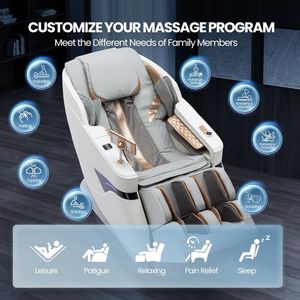 Fauteuil de massage complet, inclinable en apesanteur, mode automatique, technique de massage, airbags, massage avec étirements de yoga, contrôle par application, négatif - Product Image 6
