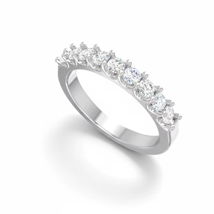 แหวนทอง 14K ประดับเพชรแท้ ดีไซน์คลาสสิกเก้าแถว สำหรับผู้หญิง - Product Image 1