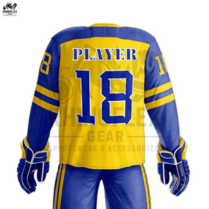 Le plus récent uniforme de hockey sur glace de vente chaude avec 100% Polyester Logo personnalisé et pour les uniformes de hockey sur glace de sport de tenue décontractée - Product Image 6