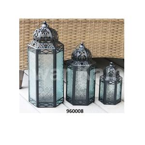Antique Gold Metal Clear <b>Glass</b> Tealight Lantern for Home Party & Events - Product Image 2