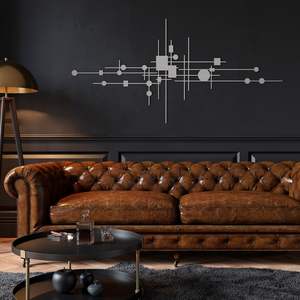 Art mural moderne en bois et fer MDF Couleur et forme personnalisées Style de luxe Grande décoration murale Décoration intérieure minimaliste Cadeau de fête des mères - Product Image 4