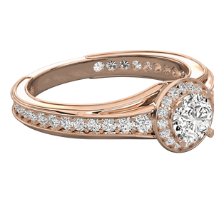 Anillo de Compromiso con Halo de Diamantes en Corte Redondo - Product Image 3