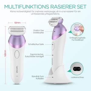 Afeitadora Eléctrica 4 en 1 para Mujer, Mini Recortadora de 2 Velocidades, Cepillo Facial, Masajeador Corporal y para la Línea del Bikini, Afeitadora Rotatoria - Product Image 4