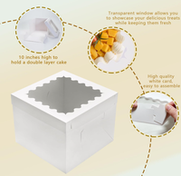 Grandes boîtes à gâteaux en carton à dessert blanc avec fenêtre dossiers et couvercles de boulangerie jetables pour l'impression de gâteaux en relief