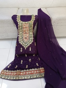 2022สูทแต่งงานดีไซน์เนอร์ปากีสถานสำหรับฤดูร้อนผ้าชิฟฟ่อนซาลวาร์กาเมซทำงานด้วยมือและโกต้าสำหรับงานเลี้ยงและงานฉลองวันเฉลิมฉลอง - Product Image 4