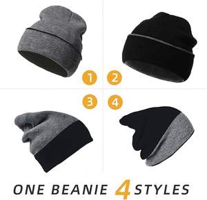 Gorro de invierno de punto de lana Premium con forro grueso, gorro unisex cálido, adecuado para viajes, moda al aire libre y ropa fría - Product Image 6