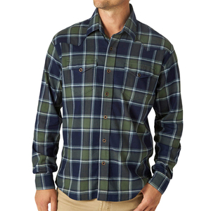 Top Trending Heavyweight Camisas de franela para hombres Forro de sarga 100% Algodón Manga larga Botón Up Scoop Bottom Insert Pocket Outwear - Product Image 6