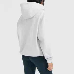 Streetwear Oversized Long <b>Hoodie</b> for Women Winter Velour <b>Lightweight</b> Breathable Customized Front Logo Printing OEM - Product Image 6