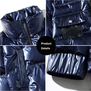 Chaquetas de hombre de talla grande con logotipo personalizado invierno Puffer impermeable Bomber - Product Image 4