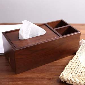 กล่องทิชชูไม้ธรรมชาติสำหรับตกแต่งบ้านร้านอาหาร - Product Image 1