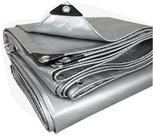 Bâche en PVC robuste de haute qualité de 0.55mm Tissu industriel tissé imperméable enduit Style uni-Tailles standard disponibles - Product Image 2