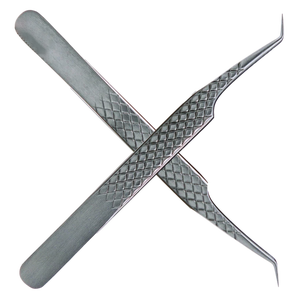 Pince à épiler pour extension de cils en acier inoxydable Pince à épiler volume 45 degrés diamantée personnalisable avec marque privée - Product Image 5