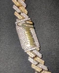 จี้เพชรโมอิสซาไนต์ทรงคิวบันลิงค์แบบสั่งทำพิเศษ ประดับเพชรหรูหรา สไตล์ฮิปฮอป  วัสดุเงินแท้ 925 สำหรับทั้งชายและหญิง - Product Image 5
