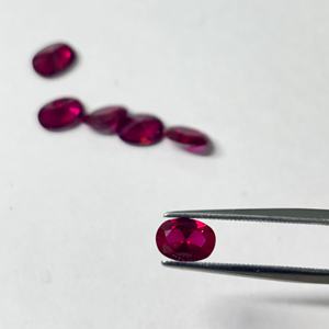 Rubíes Cultivados en Laboratorio, Forma Ovalada, Facetados, Color Sangre de Pichón, Piedras Preciosas Sueltas para Joyería, Rubíes Creados, Corindón, de 4x6 mm a 15x20 mm - Product Image 1