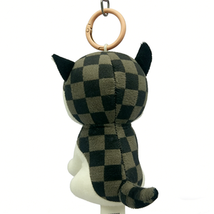 Llavero de Peluche Personalizado de Perro Husky Adorable, Mini Colgante de Animal de Peluche con Patrón a Cuadros Blanco y Negro, 51cm-99cm, Adorno para Mochila PP - Product Image 3