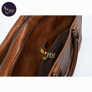 High quality waterproof genuine leather business travel office 15.6 inch <b>laptop</b> computer briefcase case bag for men - Product Image 5