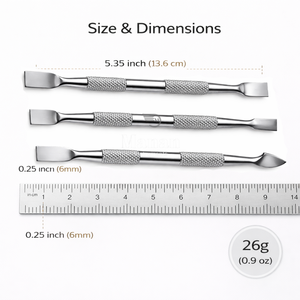 ชุดอุปกรณ์ดันหนังกำพร้าสแตนเลสคุณภาพสูง 3 ชิ้น ชุดเตรียมเล็บแบบสองด้าน ใช้ซ้ำได้ สำหรับทำเล็บมือและเล็บเท้า ชุดมืออาชีพ OEM - Product Image 4